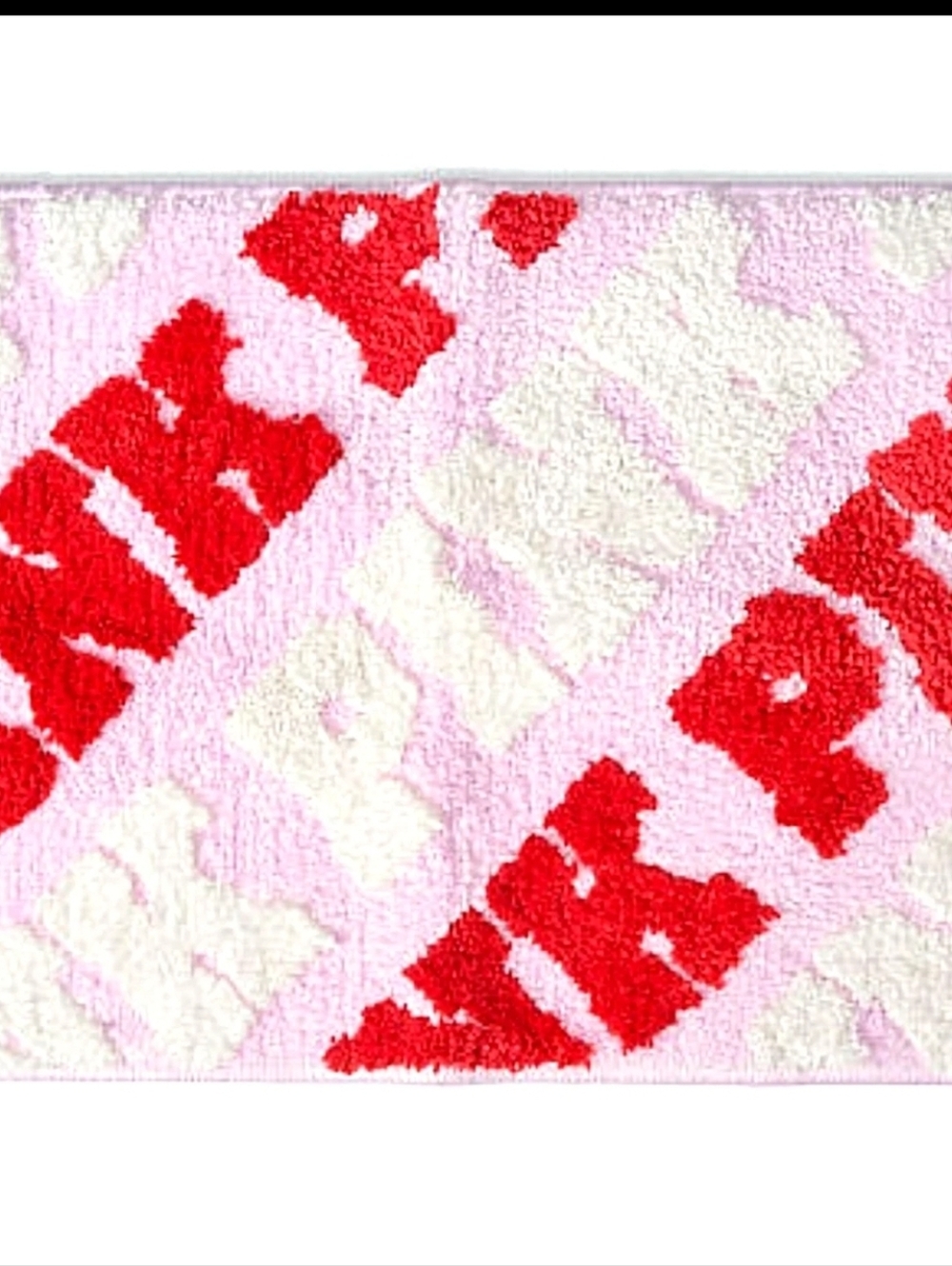 PINK Victoria’s Secret ✦ Plush Soft Bath Mat ✦ Red Pink Logo 25x17 Non‑Slip NWT - Picture 3 of 6
